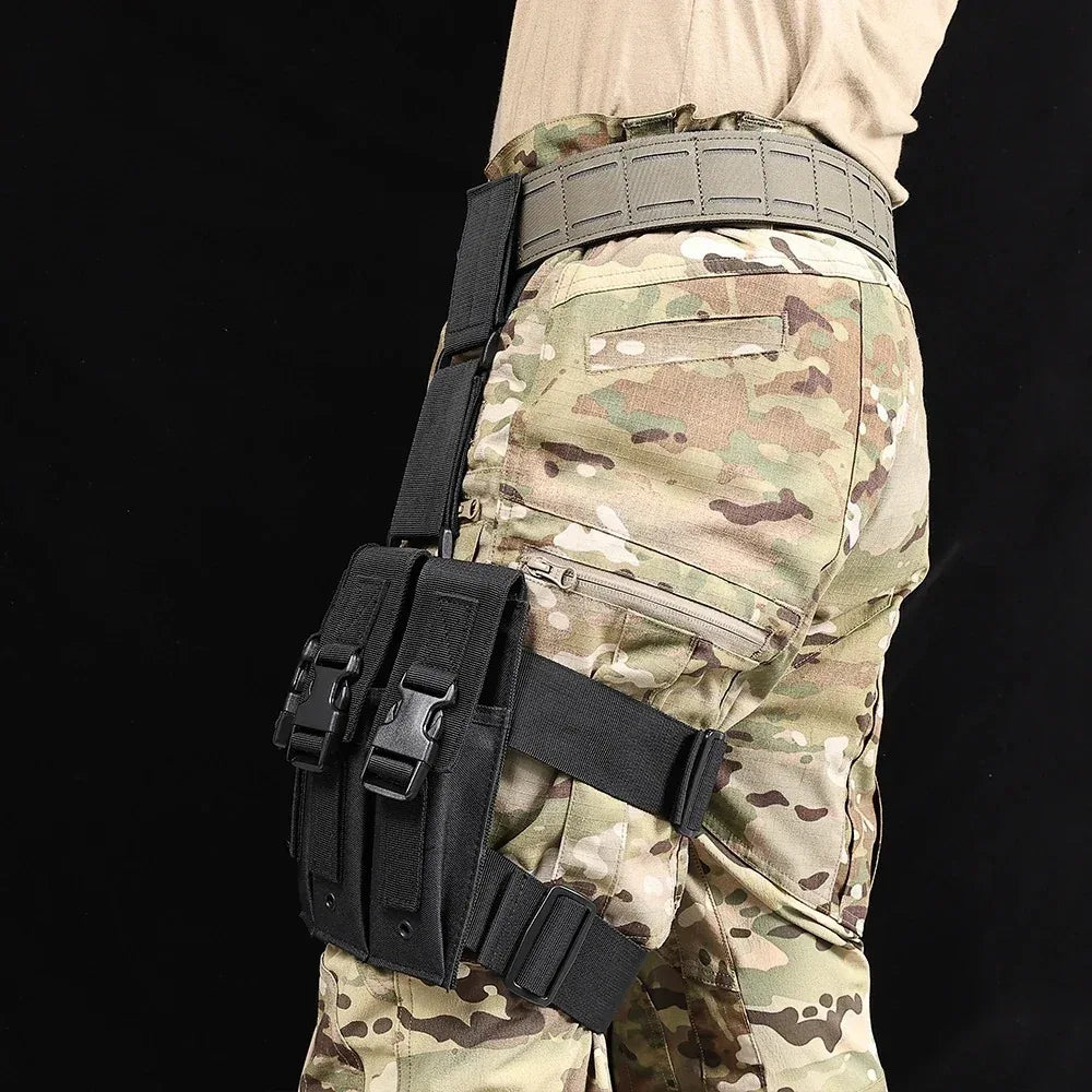 جراب مجلة الساق التكتيكي من SINAIRSOFT، حامل ثلاثي للمجلات، حقيبة فخذ بمشبك