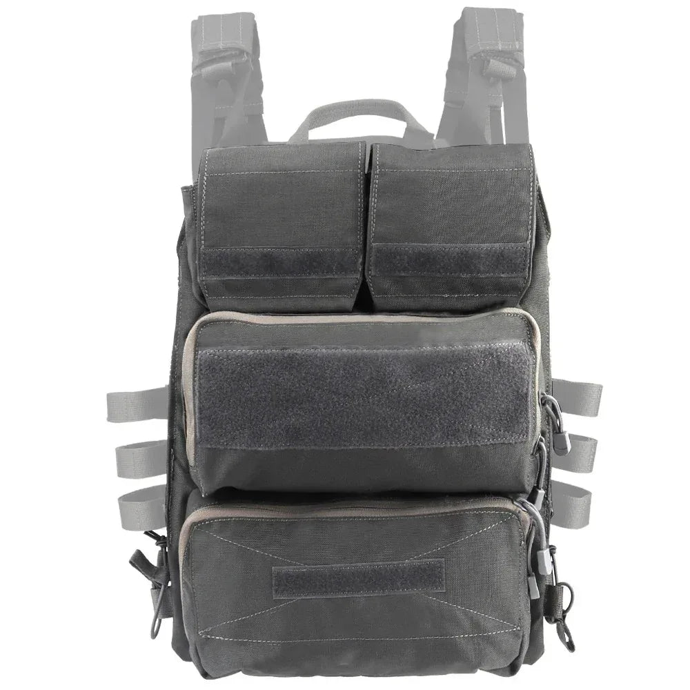 SINAIRSOFT Tactical Zip-on Panel Pouch Airsoft Plate Carrier Back Zip Pack Bag