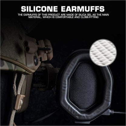 SINAIRSOF Tactical Electronic Headset Bluetooth Silicone Earmuffs Shooting