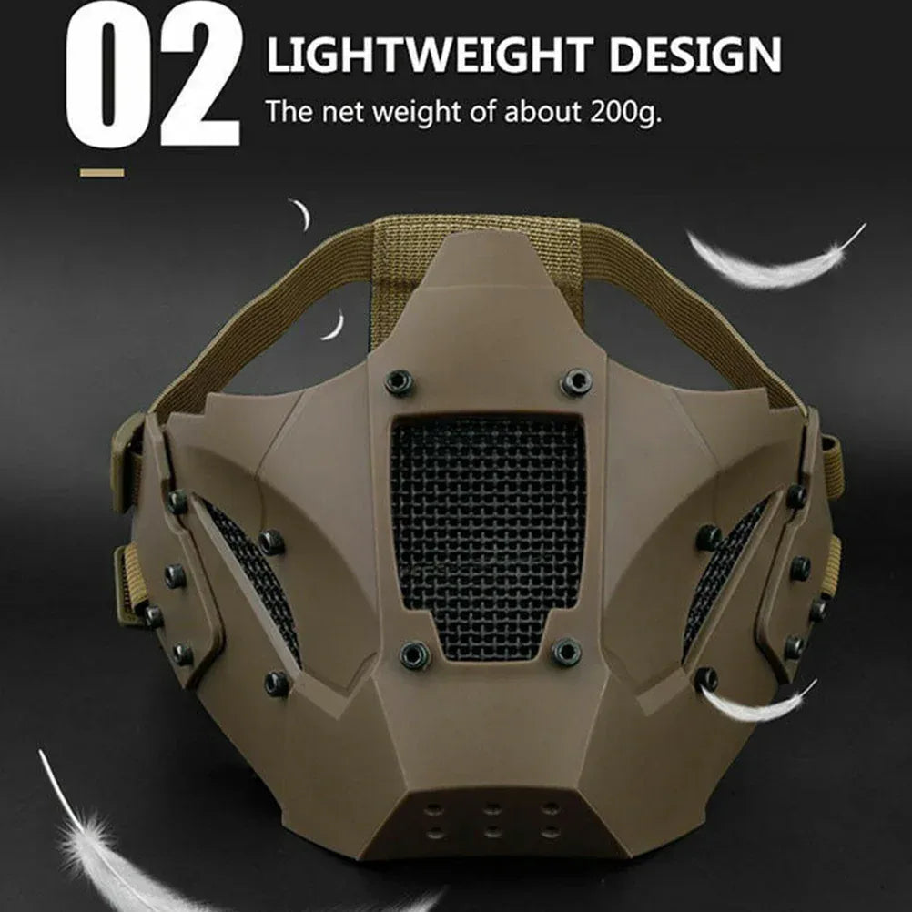 SINAIRSOFT Tactical Mesh Mask Half Face Mask Airsoft FAST Helmet Masks