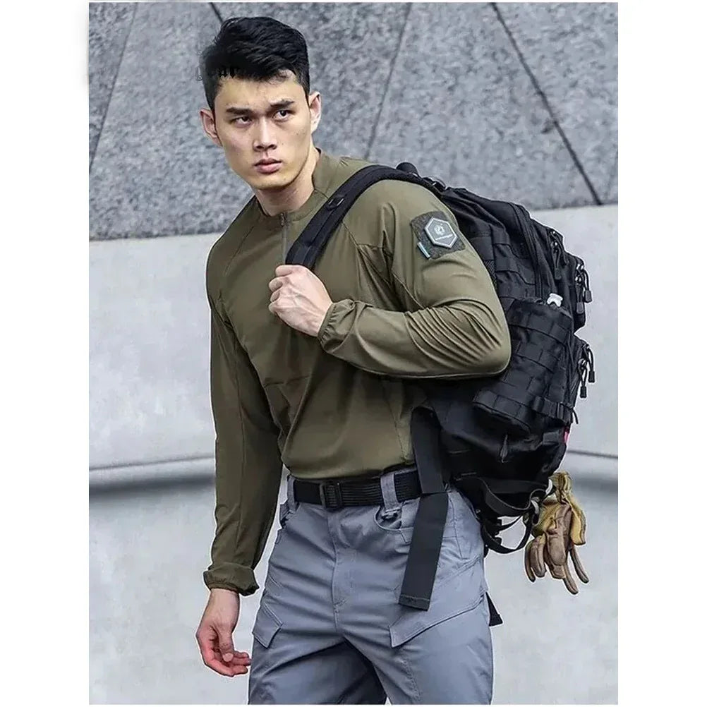 تي شيرت بولو EMERSONGEAR Blue Label Hunter للحماية من الشمس UPF100+ قمصان يومية