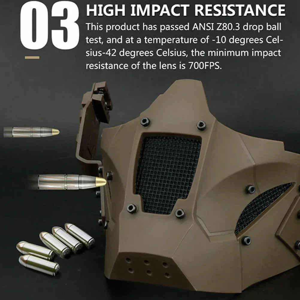SINAIRSOFT Tactical Mesh Mask Half Face Mask Airsoft FAST Helmet Masks
