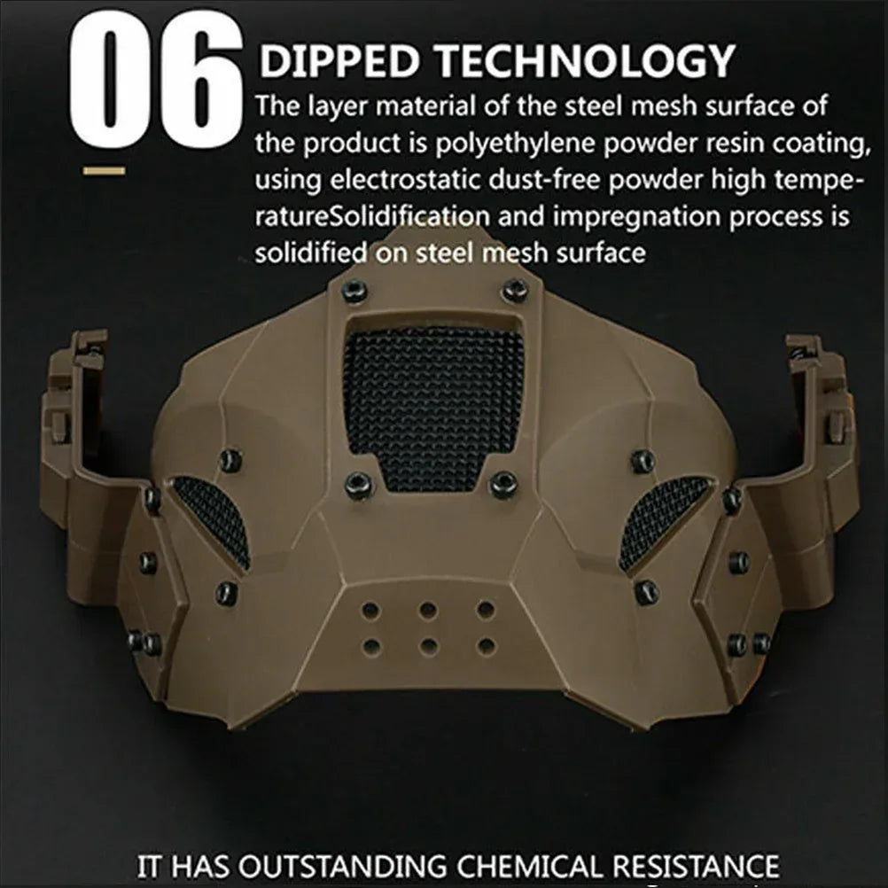 SINAIRSOFT Tactical Mesh Mask Half Face Mask Airsoft FAST Helmet Masks