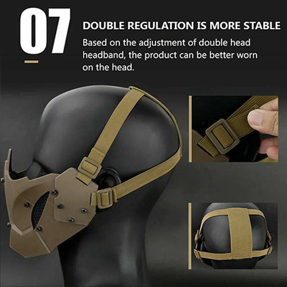 SINAIRSOFT Tactical Mesh Mask Half Face Mask Airsoft FAST Helmet Masks