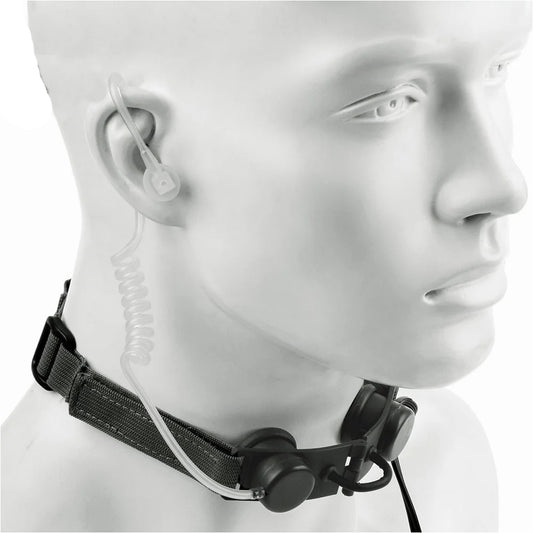 SINAIRSOFT Tactical Throat Vibration Mic Headset Microphone NATO Plug for Radio