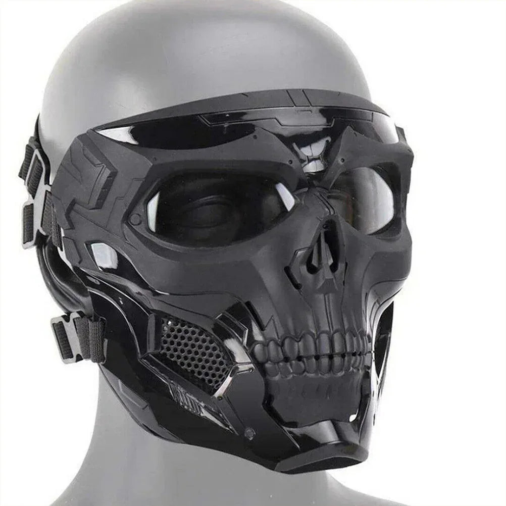 قناع SINAIRSOFT Skull التكتيكي للعبة الأيرسوفت، قناع وجه كامل واقٍ CS للخوذة