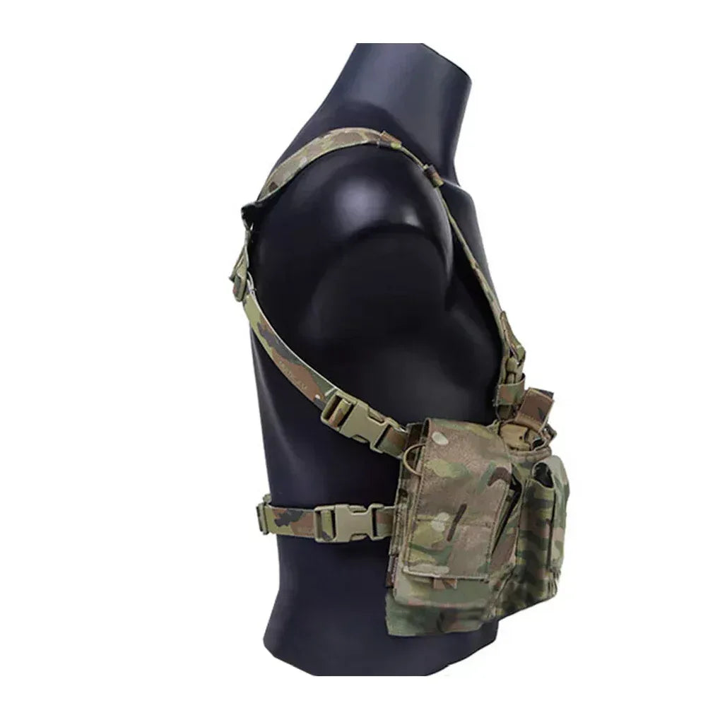 EMERSONGEAR MF Tactical Chest Rig UW Gen IV مع حقيبة راديو وحافظة مسدس ذخيرة 5.56 9 ملم