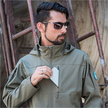 SINAIRSOFT Men's Tactical Soft Shell Polyester Windbreaker Coat