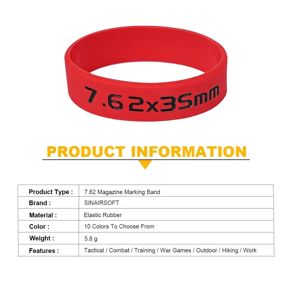 SINAIRSOFT Tactical Magazine Marking Band Airsoft Rifle Elastic Mag Rubber Ring 7.62