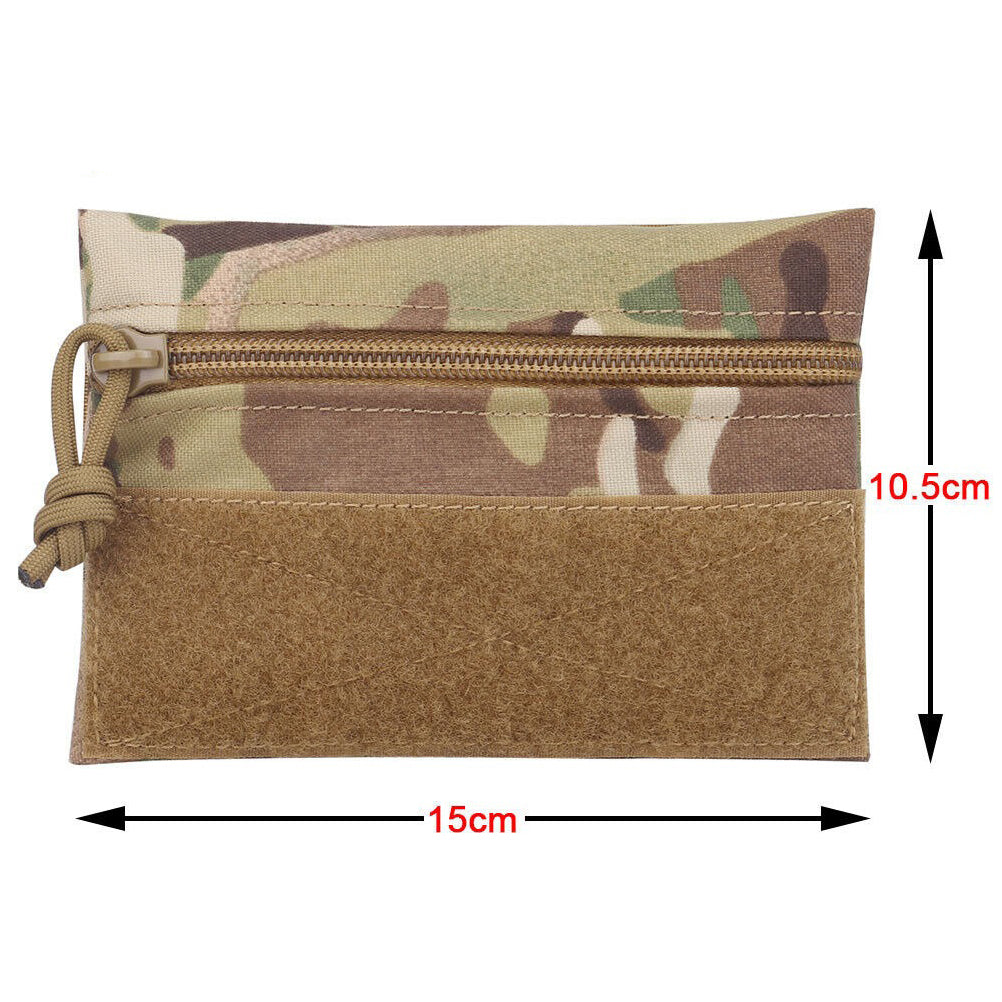 SINAIRSOFT Tactical Front Candy Pouch Zipper Pack Hook Back for Chest Rig