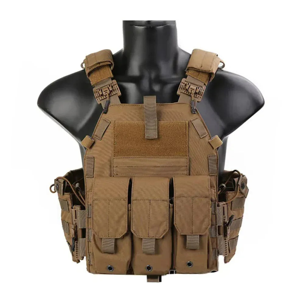 سترة Emersongear التكتيكية 6094K سريعة التحرير بنظام MOLLE مع حقيبة مخازن