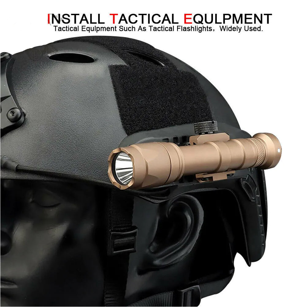 SINAIRSOFT Tactical Helmet Side Rail Flashlight Mount Adapter 360 Degree Rotat