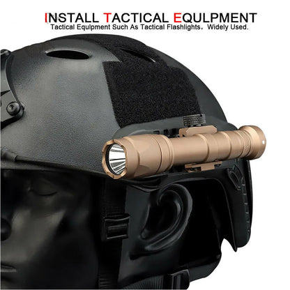 SINAIRSOFT Tactical Helmet Side Rail Flashlight Mount Adapter 360 Degree Rotat