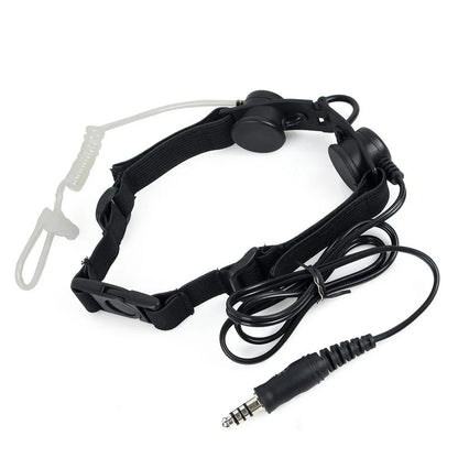 SINAIRSOFT Tactical Throat Vibration Mic Headset Microphone NATO Plug for Radio