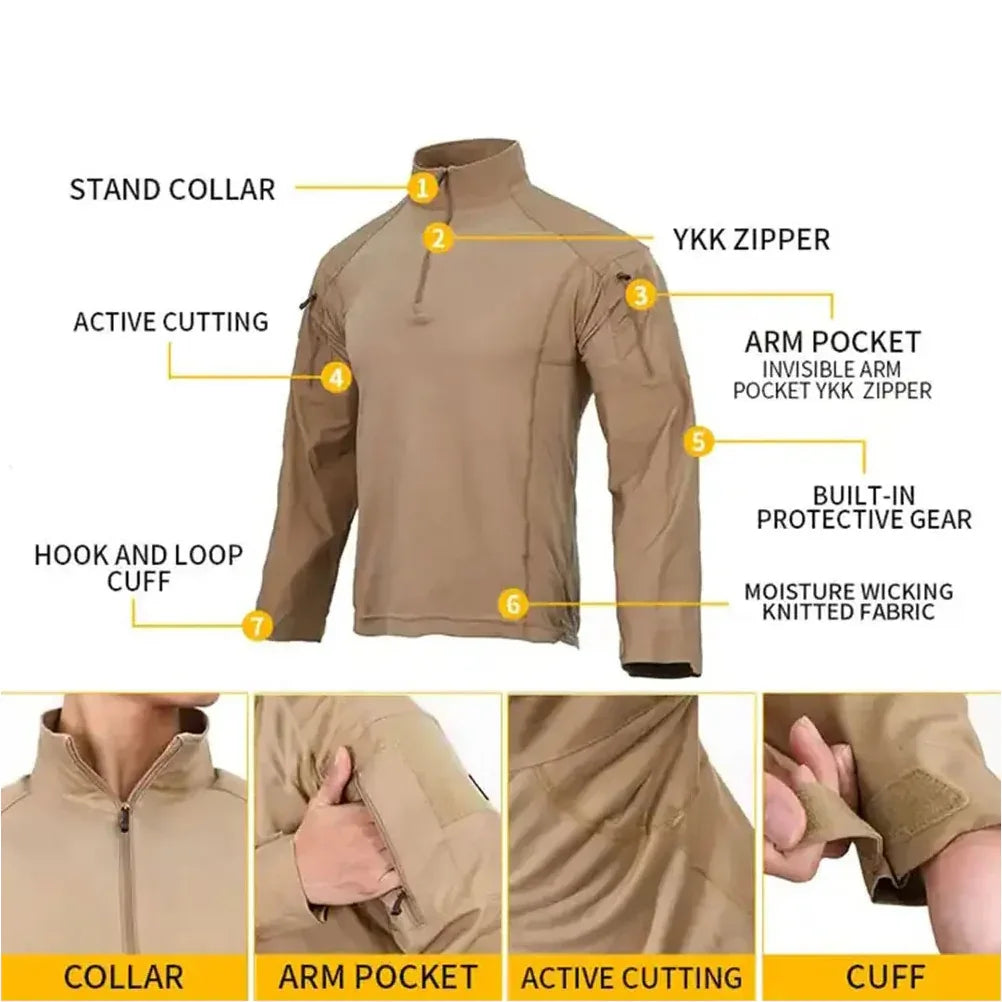 تي شيرت Emersongear التكتيكي القتالي E4 للرجال، تي شيرت مقاوم للماء، قمصان مسامية