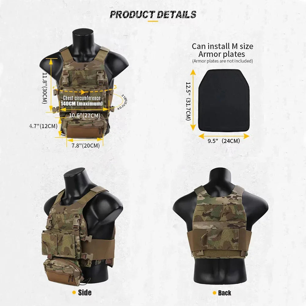حقيبة Emersongear التكتيكية FCS Slicker Plate Carrier Sack Pouch Micro Fight Chassis Vest