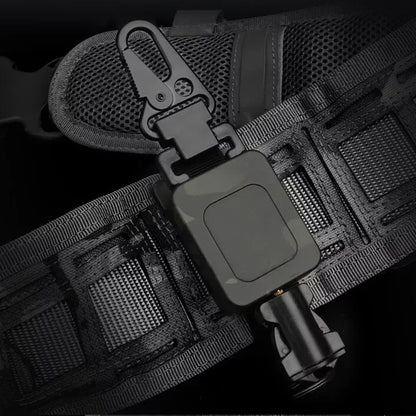 SINAIRSOFT Tactical Retractable Metal Steel Key Ring Chain Nylon Rope Belt Clip Keychain