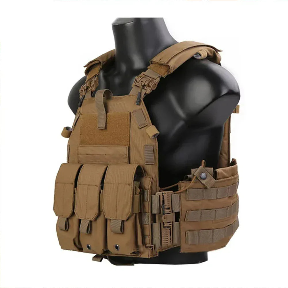سترة Emersongear التكتيكية 6094K سريعة التحرير بنظام MOLLE مع حقيبة مخازن
