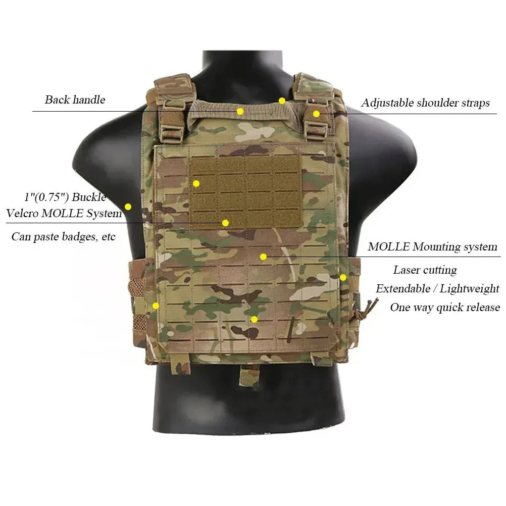 سترة تكتيكية EMERSONGEAR LAVC Assault MOLLE حامل لوحات دروع واقية للجسم