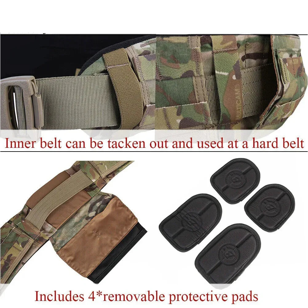 حزام تكتيكي مبطن شديد التحمل من EMERSONGEAR بنظامي MOLLE وPALS