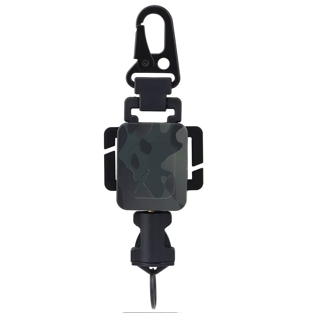 SINAIRSOFT Tactical Retractable Metal Steel Key Ring Chain Nylon Rope Belt Clip Keychain
