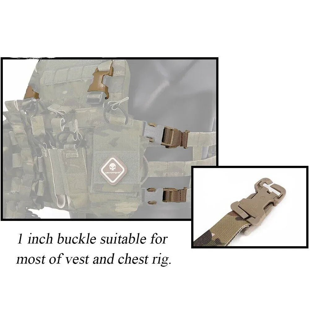 طقم محول سترة صدرية من EMERSONGEAR مع أحزمة MOLLE ومشبك إغلاق مقاس 1 بوصة