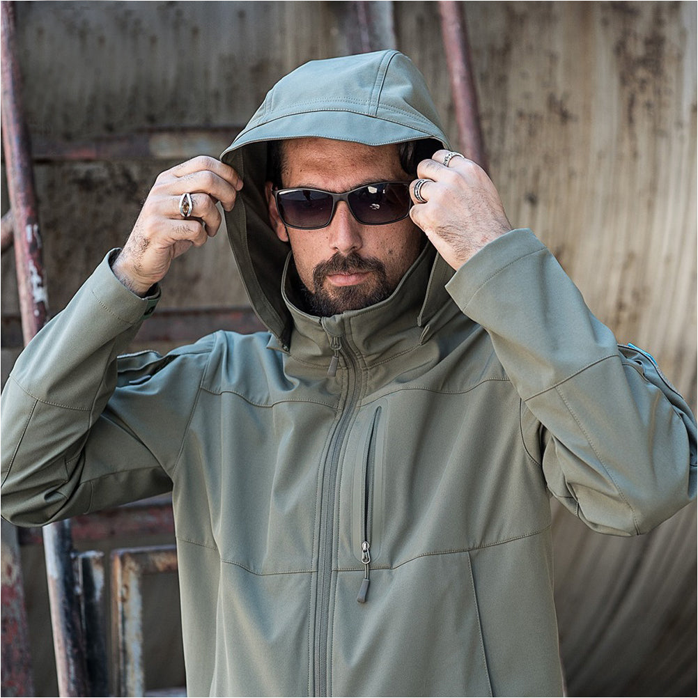 SINAIRSOFT Men's Tactical Soft Shell Polyester Windbreaker Coat