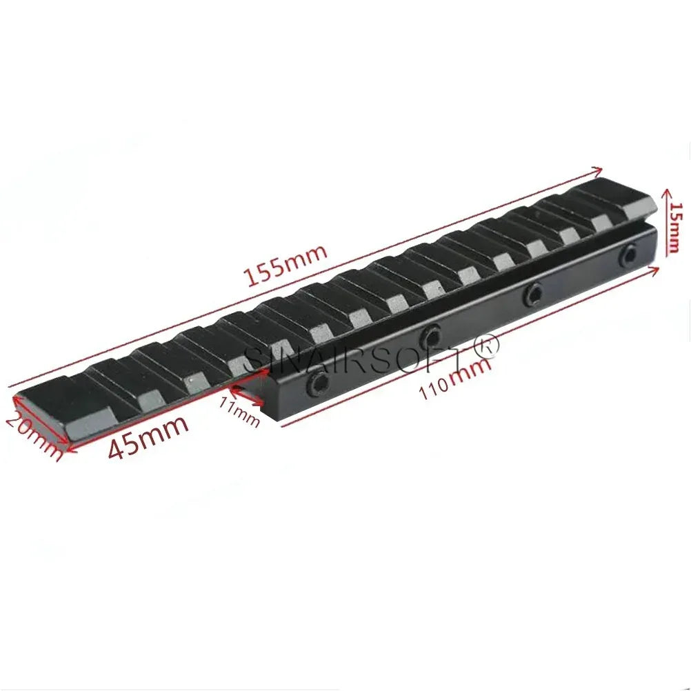 SINAIRSOFT Extend Scope Mount Dovetail 11mm to 20mm Rifle Weaver Picatinny Rail Adaper