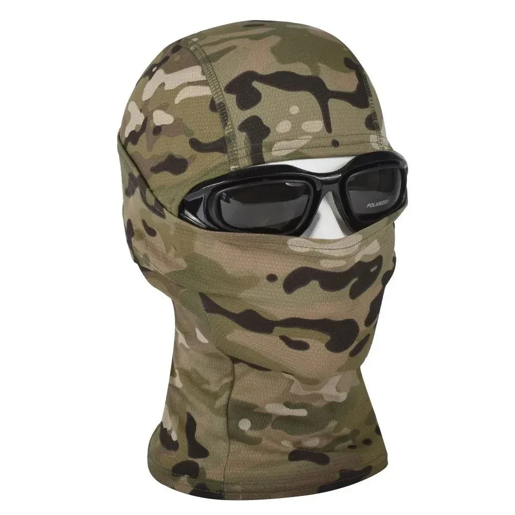 قناع وجه للرأس بالكامل وقبعة مموهة تكتيكية من SINAIRSOFT، وشاح رقبة للحماية من الرياح لركوب الدراجات