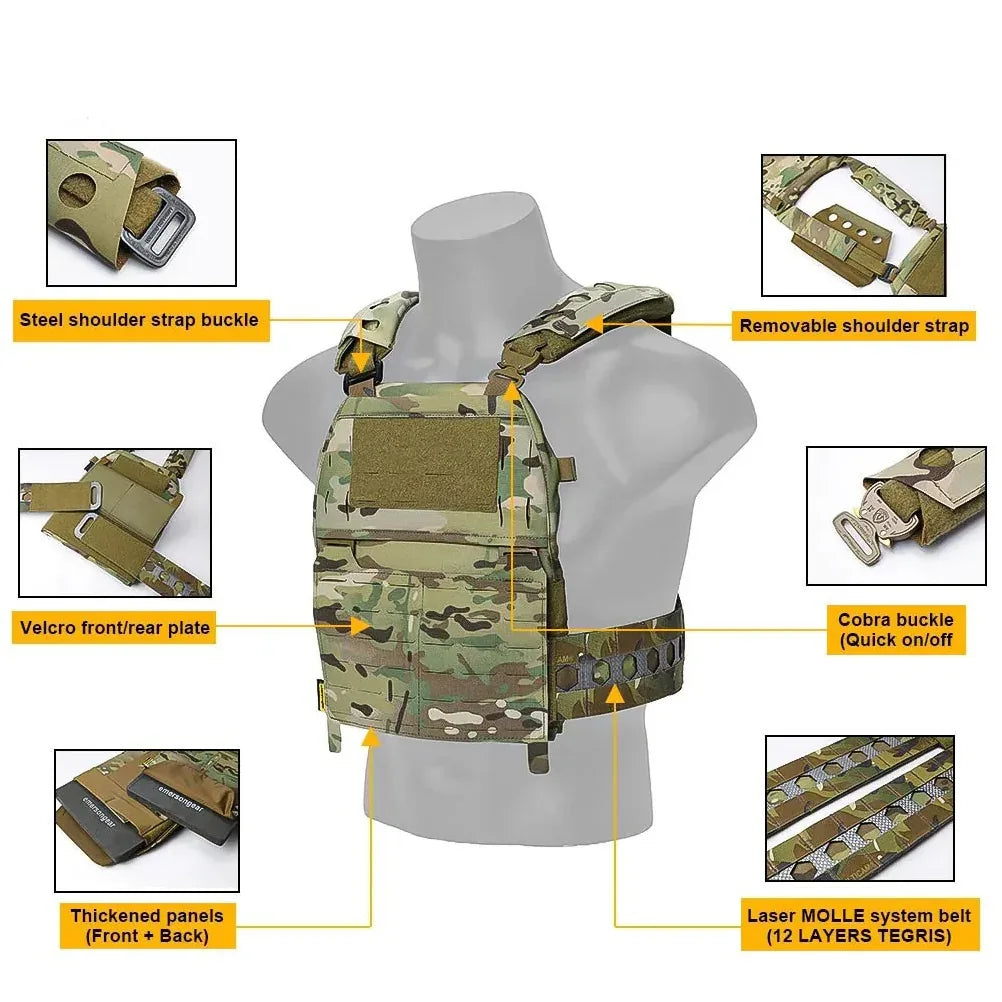 EMERSONGEAR FRO Style V5 سترة تكتيكية حامل ألواح قتالية واقية بقص ليزر
