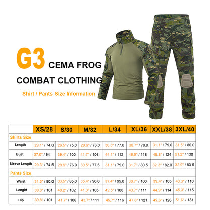 SINAIRSOFT Tactical Mens Airsoft Gen3 G3 Combat Suit Shirt Pants Special Forces Uniform