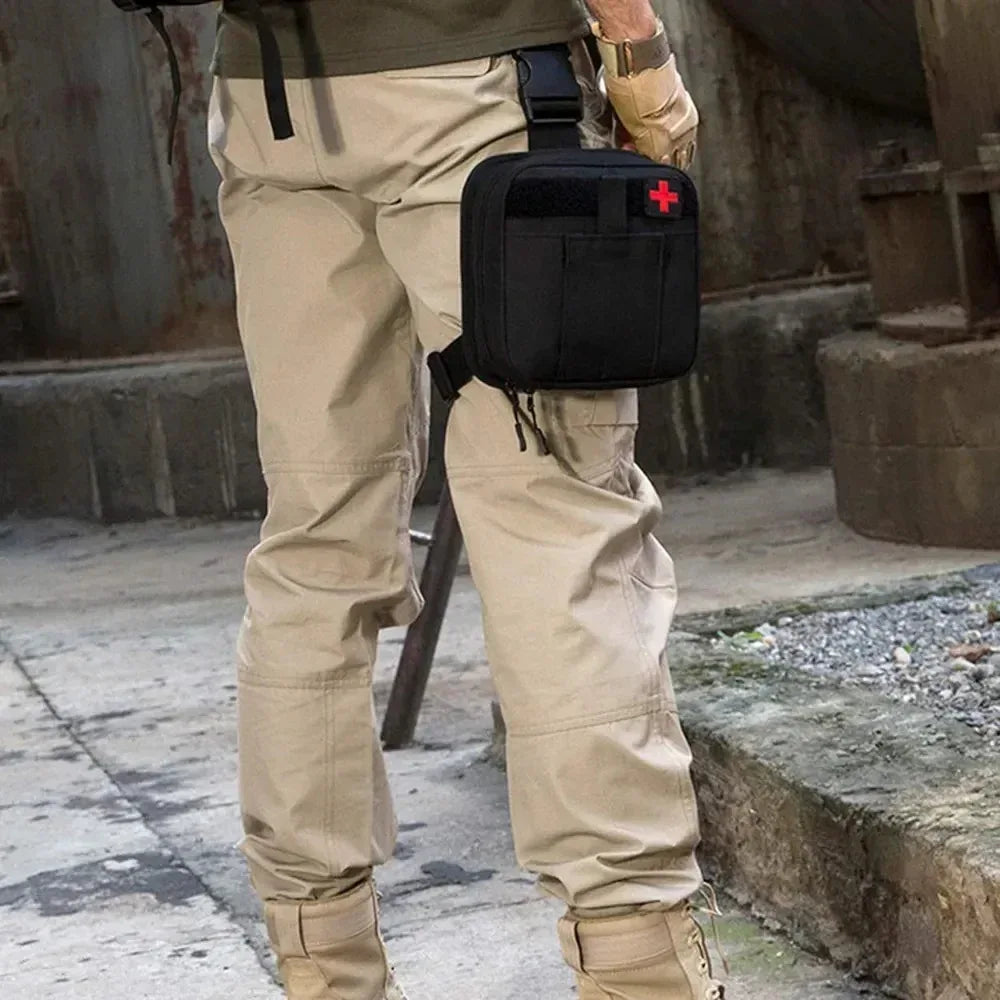 حقيبة طبية تكتيكية من SINAIRSOFT للإسعافات الأولية IFAK، حقيبة فخذ متدلية MOLLE متعددة الاستخدامات