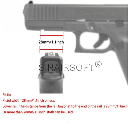 SINAIRSOFT Tactical Red Dot Sight Scope Base Fit for Glock 17 19 20mm Rail Mount