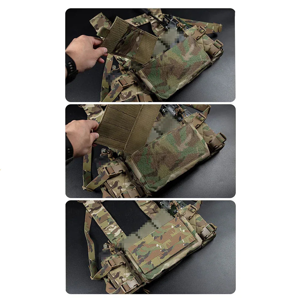 لوحة MOLLE تكتيكية من SINAIRSOFT، غطاء أمامي معلق من Micro Fight Chassis بخطاف لصدرية الصدر