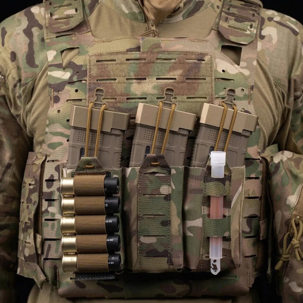SINAIRSOFT Tactical 5 Round 12 Gauge Ammo Pouch Molle Hanging Sticker Holder Bag