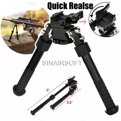 SINAIRSOFT V8 Tactical Hunting Rifle Bipod 6-9" 360° Swivel Bipod