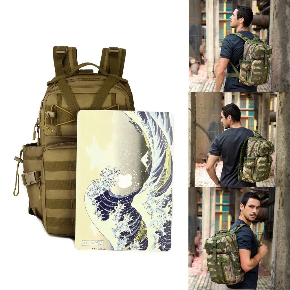 حقيبة ظهر تكتيكية SINAIRSOFT بسعة 30 لترًا بنظام مولي مقاومة للماء للاعتداء والتخييم والرحلات