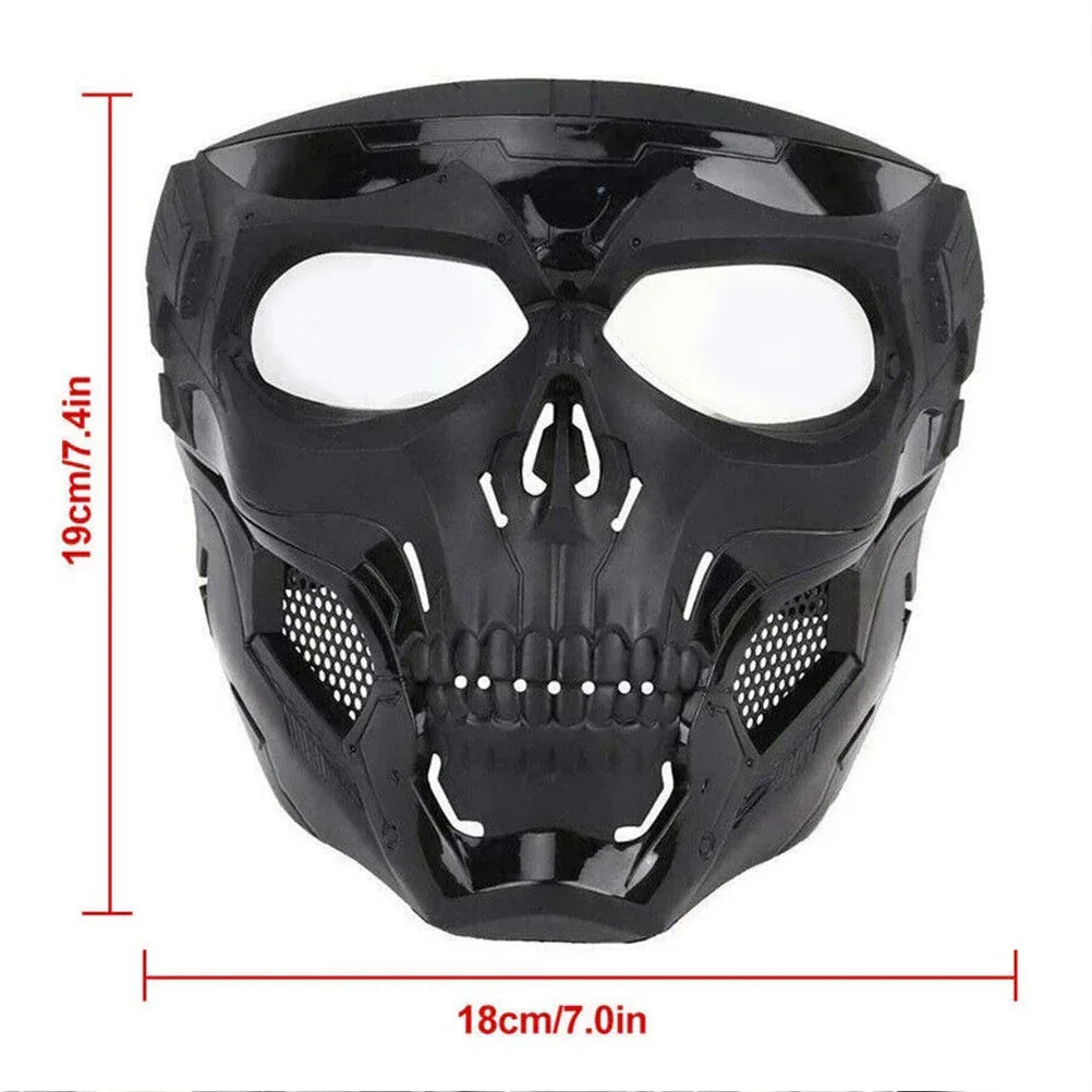 قناع SINAIRSOFT Skull التكتيكي للعبة الأيرسوفت، قناع وجه كامل واقٍ CS للخوذة