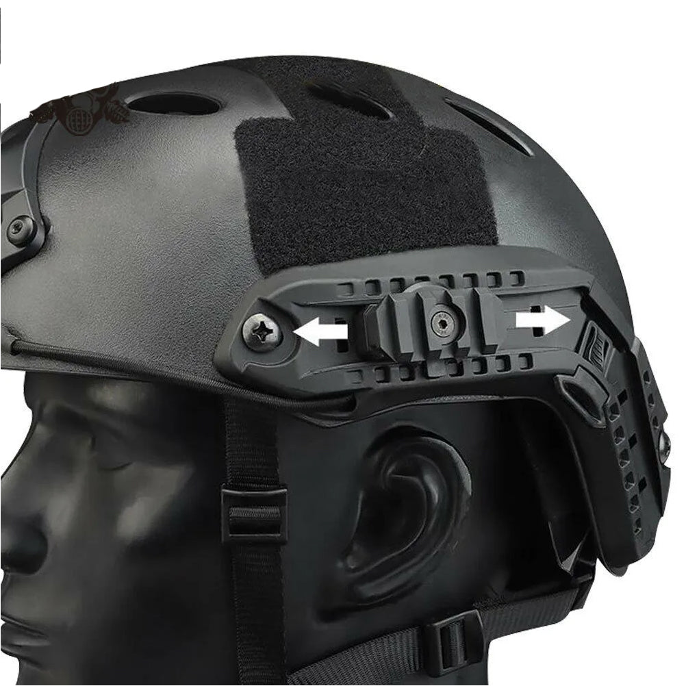 SINAIRSOFT Tactical Helmet Side Rail Flashlight Mount Adapter 360 Degree Rotat