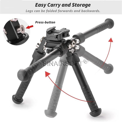 SINAIRSOFT V8 Tactical Hunting Rifle Bipod 6-9" 360° Swivel Bipod