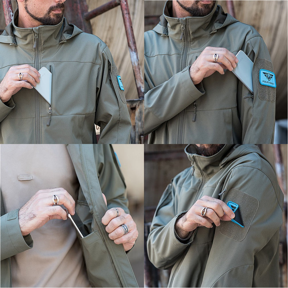 SINAIRSOFT Men's Tactical Soft Shell Polyester Windbreaker Coat