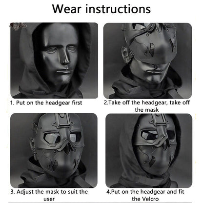 SINAIRSOFT Full Face Tactical Breathable W/ Headgear Mask