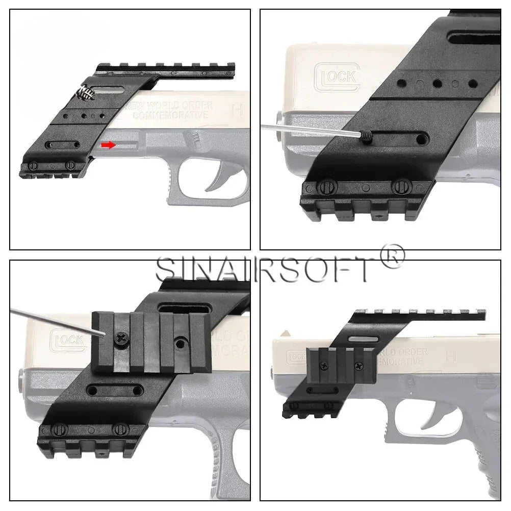 قاعدة محول رؤية تكتيكي عالمي للمسدس وبندقية السكوب من SINAIRSOFT، تثبيت سكة 20 مم
