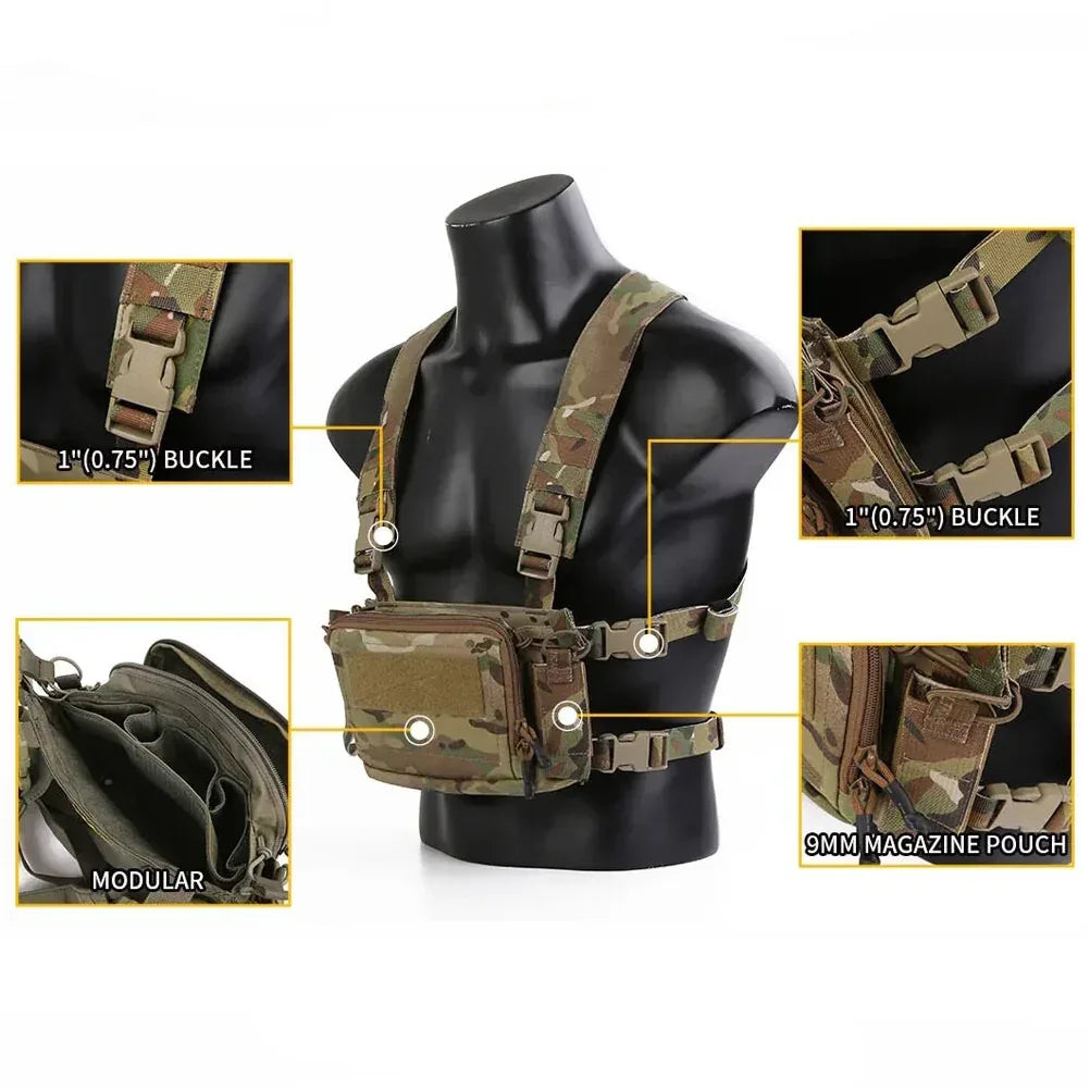 EMERSONGEAR D3CR Micro Tactical Chest Mount سترة صدر MOLLE تكتيكية