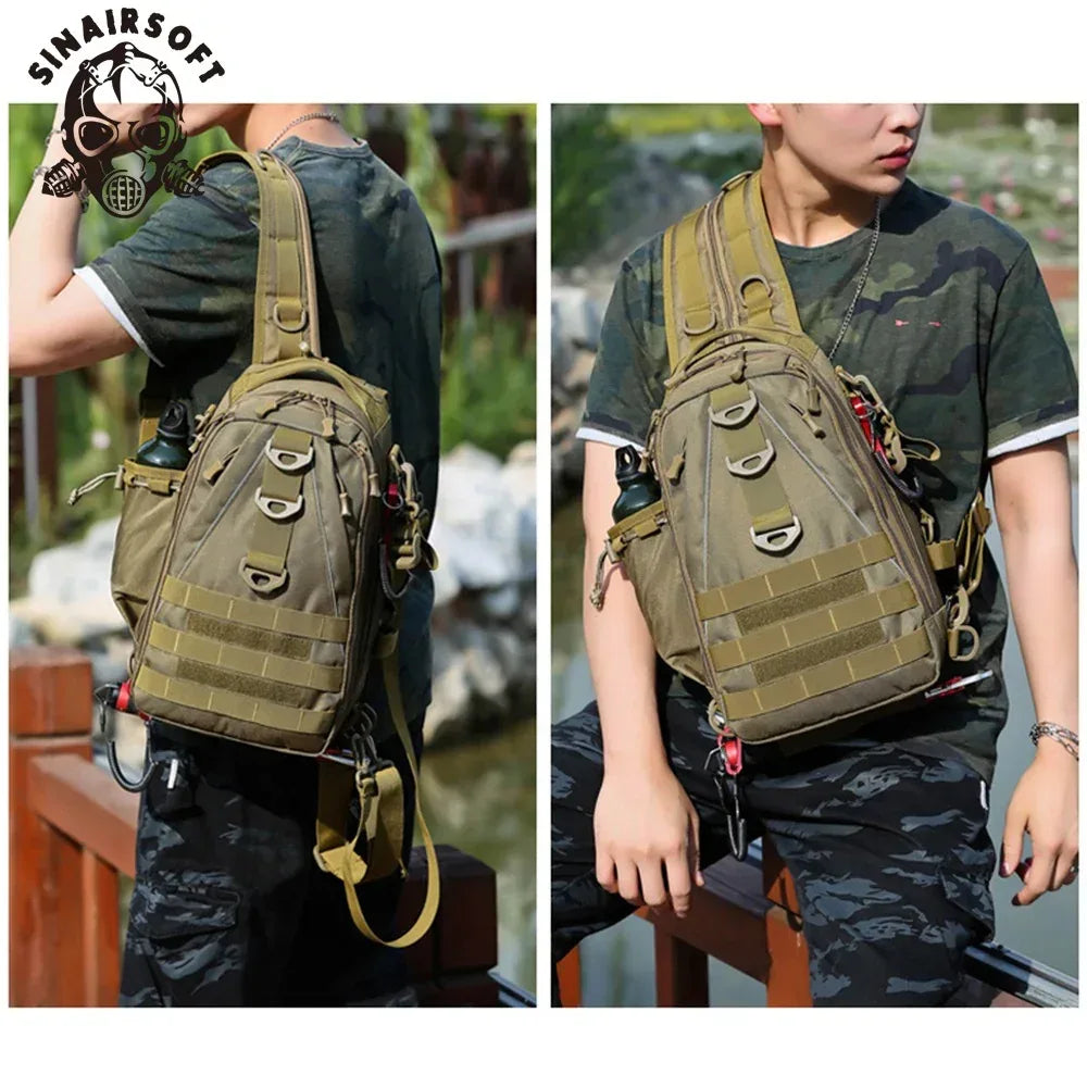SINAIRSOFT Tactical Large Capacity Chest Bag Lightweight and Durable Crossbody Bag Backpack