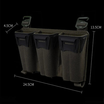 SINAIRSOFT K-Type G Hook Triple Magazine Pouch Panel Back With Hook&Loop Plate
