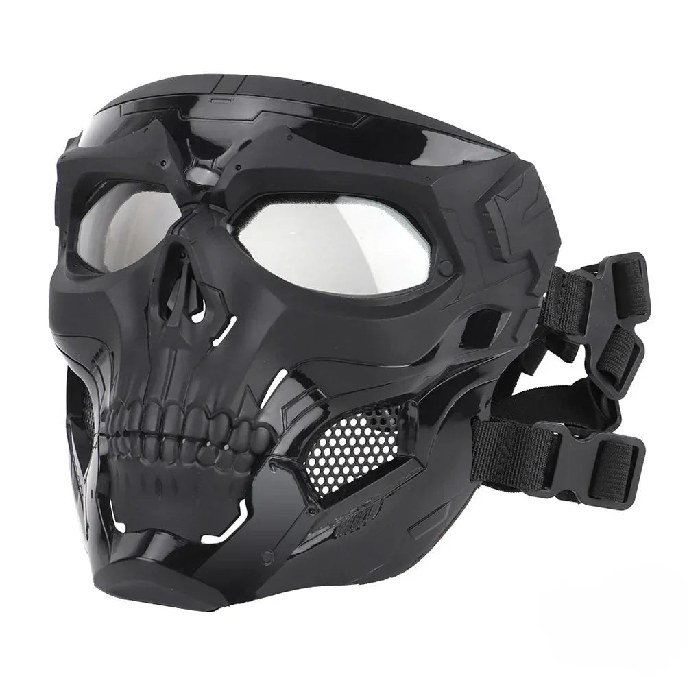 قناع SINAIRSOFT Skull التكتيكي للعبة الأيرسوفت، قناع وجه كامل واقٍ CS للخوذة