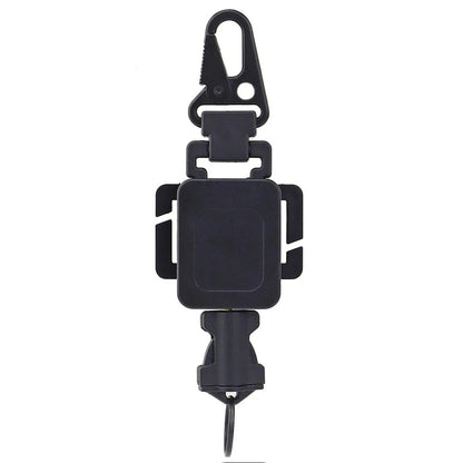 SINAIRSOFT Tactical Retractable Metal Steel Key Ring Chain Nylon Rope Belt Clip Keychain