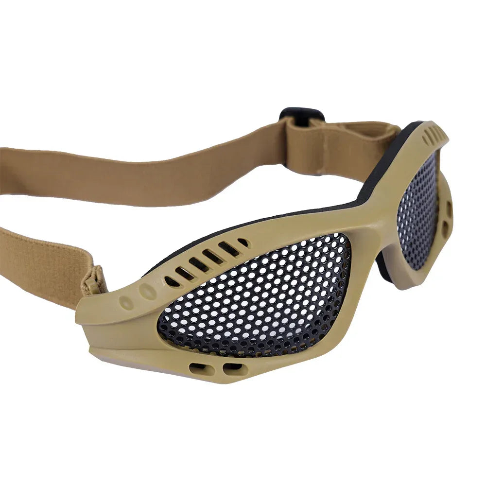 نظارات SINAIRSOFT التكتيكية للعبة إيرسوفت (Airsoft) شبكية معدنية للحماية من الرصاص ونظارات واقية للعين