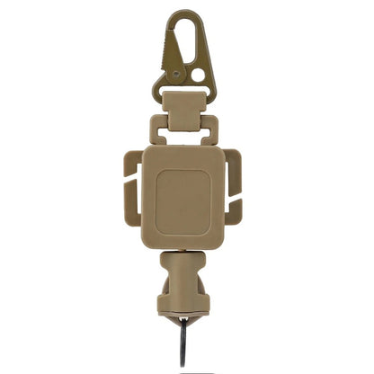 SINAIRSOFT Tactical Retractable Metal Steel Key Ring Chain Nylon Rope Belt Clip Keychain